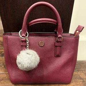 Tory burch Robinson mini tote Burgundy